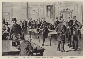 O dique na Horse Guards, à espera do Duque de Cambridge (litografia) de Reginald Thomas Cleaver