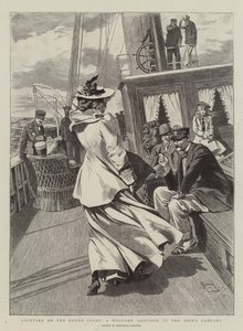 Iatismo na costa sul, uma adição bem-vinda à companhia de navios (gravura)