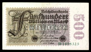 Papiermark da República de Weimar, era de hiperinflação pós-Primeira Guerra Mundial (1921-1924) de Reichsbankdirektorium Berlin