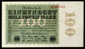 Papiermark da República de Weimar, era da hiperinflação pós-Primeira Guerra Mundial de Reichsbankdirektorium Berlin