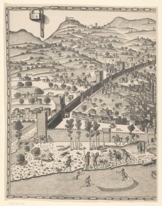 Vista de Florença (parte esquerda) Fiorenza (título no objeto) de Reichsdruckerei