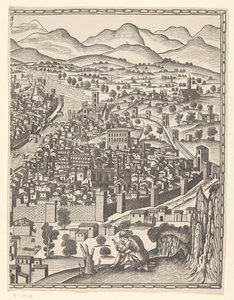 Vista de Florença (parte direita) Fiorenza (título no objeto) de Reichsdruckerei