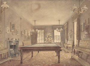Interior da sala de bilhar em Lupton House, Devonshire, projetada por George..., 1838. de Reid Turner