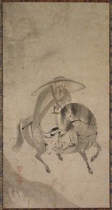 Su Dongpo montando um burro, final do século XVI ao início do século XVII. de Reietsu