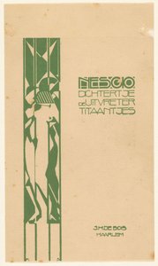 Desenho de encadernação para: Nescio, Dichtertje, de uitvreter en titanjes, 1918 de Reijer Stolk