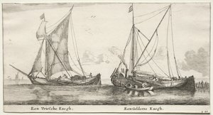 Navios de Amsterdã: A Frisian Bilander. Um Geldersche Bilander.