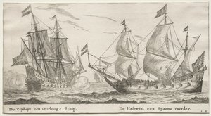 Navios de Amsterdã: a liberdade, um homem de guerra. The Wolf Hound, um navio espanhol.