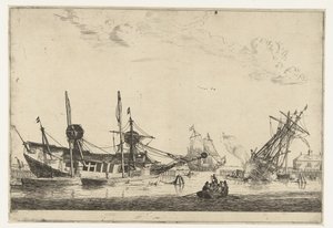 Dois veleiros com quilha Treze cenas com navios (título da série)