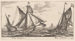 Um Boeier e um Galliot de Reinier Nooms, called Zeeman