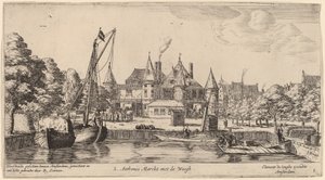 Nieuwmarkt com St. Anthonis Waag (S. Anthonis Markt com o Waegh) de Reinier Nooms, called Zeeman