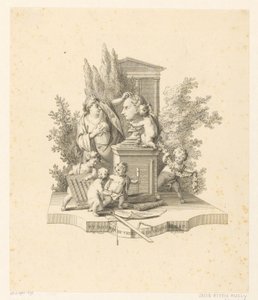 Representação alegórica com um busto de Jacob Otten Huslij de Reinier Vinkeles (I)