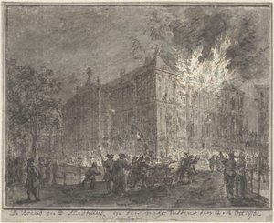 Incêndio na Câmara Municipal de Amesterdão, 1762 de Reinier Vinkeles (I)