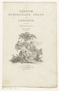 Três putti com atributos numa paisagem de montanha
Página de título para: Adriaan Pietersz. Loosjes, Wealth classe média e pobreza em três reflexões, 1816 de Reinier Vinkeles (I)