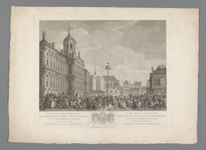 Festa da Liberdade na Praça Dam em Amsterdã, 4 de março de 1795 Festa da Liberdade, celebrada por ocasião da inauguração da Árvore da Liberdade, em Amsterdã, na Praça da Revolução, em 4 de março de 1795. O Primeiro Ano da Liberdade Batava / Fête de la L