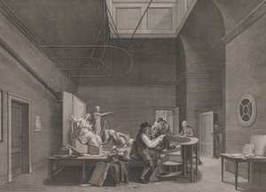 A Academia de Desenho da Felix Meritis Society em Amsterdã, ca. 1800. de Reinier Vinkeles