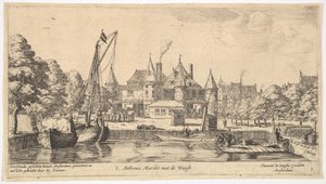 S. Anthonis Marckt com os Waegh, século XVII. de Reinier Zeeman