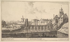 St. Antonis Poort, Amsterdã, meados do século XVII. de Reinier Zeeman