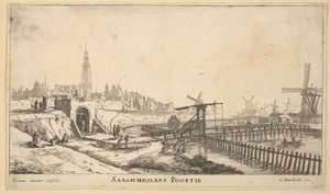 O portão de Zaagmolen, século XVII. de Reinier Zeeman