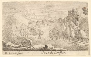 Veüe de Conflans, meados do século XVII. de Reinier Zeeman