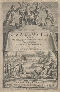 Um imperador e Justiça em carruagem triunfante
Página de título para: A. Thysius jr., Ópera, quæ extant, omnia, 1649 de Reinier van Persijn