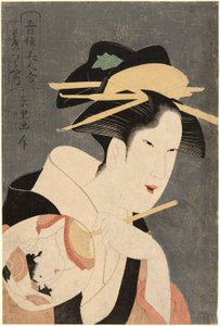Belezas dos Bairros do Prazer (Seiro bijin awase): a anfitriã da casa de chá Izumiya