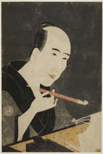 Retrato de Santo Kyoden, o Mestre de Kyobashi (Edo hana Kyobashi natori) de Chōkyōsai Eiri