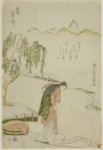 O rio Chofu Jewel na província de Musashi (Musashi Chofu no Tamagawa), de uma série sem título de Six Jewel Rivers