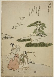 O Rio das Plovers na Província de Mutsu (Mutsu Chidori no Tamagawa), de uma série sem título de Six Jewel Rivers