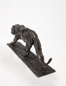 Panther walking, perna traseira levantada, c.1904 (bronze patinado)