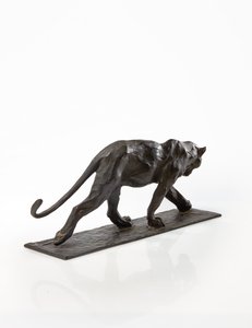 Panther walking, perna traseira levantada, c.1904 (bronze patinado) de Rembrandt Bugatti