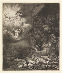 Anunciação aos Pastores, 1634 de Rembrandt van Rijn