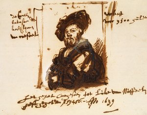 Baldassarre Castiglione, esboço do retrato de Rembrandt Harmensz. van Rijn
