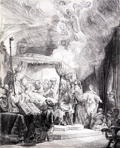 Morte da Virgem (caneta e tinta sobre papel) de Rembrandt Harmensz. van Rijn