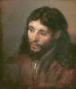 Cabeça de Cristo, c.1648 (óleo sobre tela) de Rembrandt van Rijn