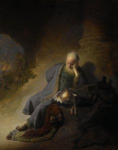 Jeremias lamentando a destruição de Jerusalém de Rembrandt van Rijn