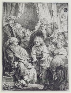 Joseph Contando seus Sonhos (gravura) de Rembrandt van Rijn