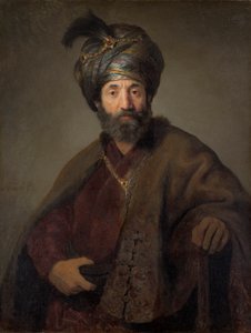 Homem em traje oriental, c.1635 (óleo sobre tela) de Rembrandt van Rijn
