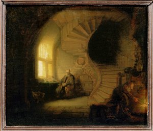 Filósofo meditativo ... de Rembrandt Harmensz. van Rijn