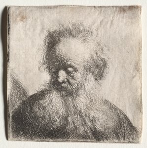 Velho de barba rala: Busto de Rembrandt Harmensz. van Rijn