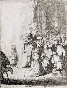 Apresentação no Templo (caneta e tinta no papel) de Rembrandt van Rijn