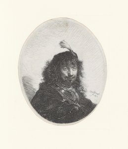 Rembrandt com a espada e a garça de Rembrandt Harmensz. van Rijn