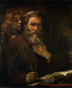 São Mateus inspirado por um anjo ... de Rembrandt Harmensz. van Rijn