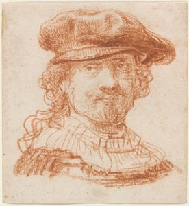 Auto-retrato, c.1637 (giz vermelho) de Rembrandt van Rijn
