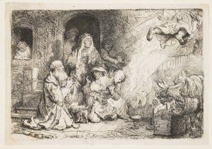 O Anjo que Parte da Família de Tobias de Rembrandt van Rijn