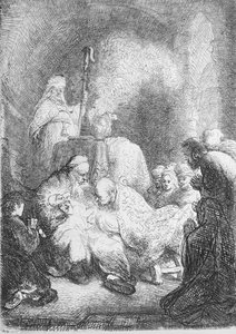 A circuncisão (caneta e tinta no papel) de Rembrandt van Rijn