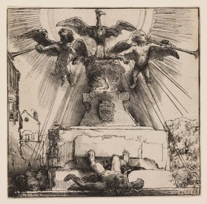 A Fênix ou A Estátua derrubada de Rembrandt Harmensz. van Rijn