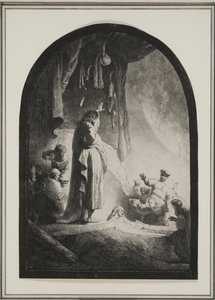 A ressurreição de Lázaro: a placa maior, c.1632 (gravura) de Rembrandt van Rijn