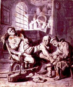 O pé torcido (caneta e tinta, aguarela sobre papel) de Rembrandt Harmensz. van Rijn