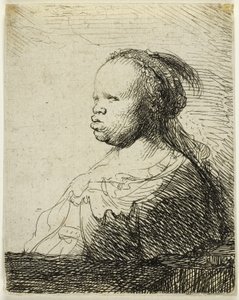 The White Negress, c.1630 (gravura em papel) de Rembrandt Harmensz. van Rijn