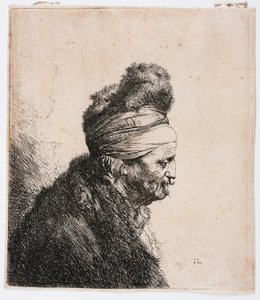 Terceira cabeça oriental de Rembrandt Harmensz. van Rijn